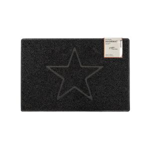 Star Small Embossed Doormat in Black