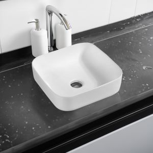 7839 Ceramic 40cm Vert Square Countertop Basin 