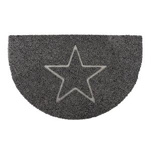 Star Half Moon Doormat in Grey