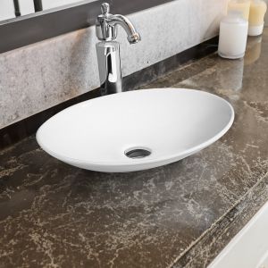 7526 Ceramic 50cm x 35cm Oval Countertop Basin 