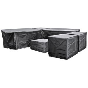 EZBreathe Malta 8 Seat Twin Chair Furniture Set Cover in Black