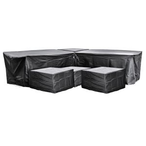 EZBreathe Malta 8 Seat Twin Stool Furniture Set Cover in Black