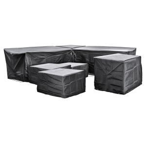 EZBreathe Malta 9 Seat Twin Stool Furniture Set Cover in Black