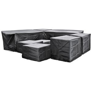 EZBreathe Malta 10 Seat Furniture Set Cover in Black