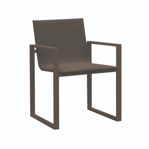 Fermo Aluminium & Textilene Dining Chair in Coffee with Coffee Sling 