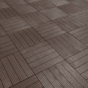 Cosmpolitan (Pack of 10) ECO Interlocking 30x30cm Decking Tiles in Coffee