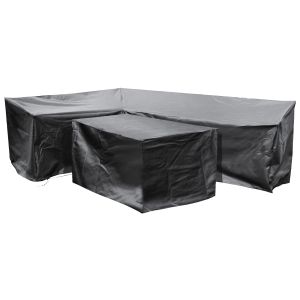 Fiji EZBreathe Left L Shape Patio Set Cover in Black