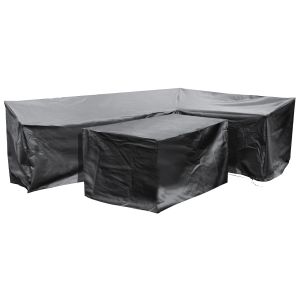 Fiji EZBreathe Right L Shape Patio Set Cover in Black