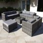 Malta Rattan 9 Seat U-Shape Set in Walnut Grey