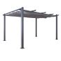 Acorn Aluminium 4m Rectangular Pergola Gazebo in Grey