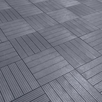 Cosmpolitan (Pack of 10) ECO Interlocking 30x30cm Decking Tiles in Cool Grey